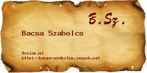 Bacsa Szabolcs névjegykártya
